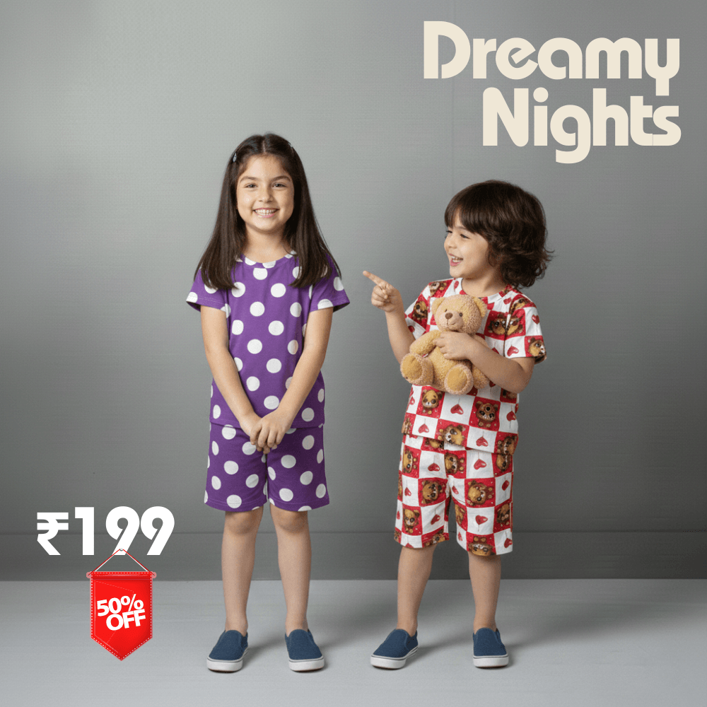 Dreamy Nights Kids Short Set (1Y-2Y)