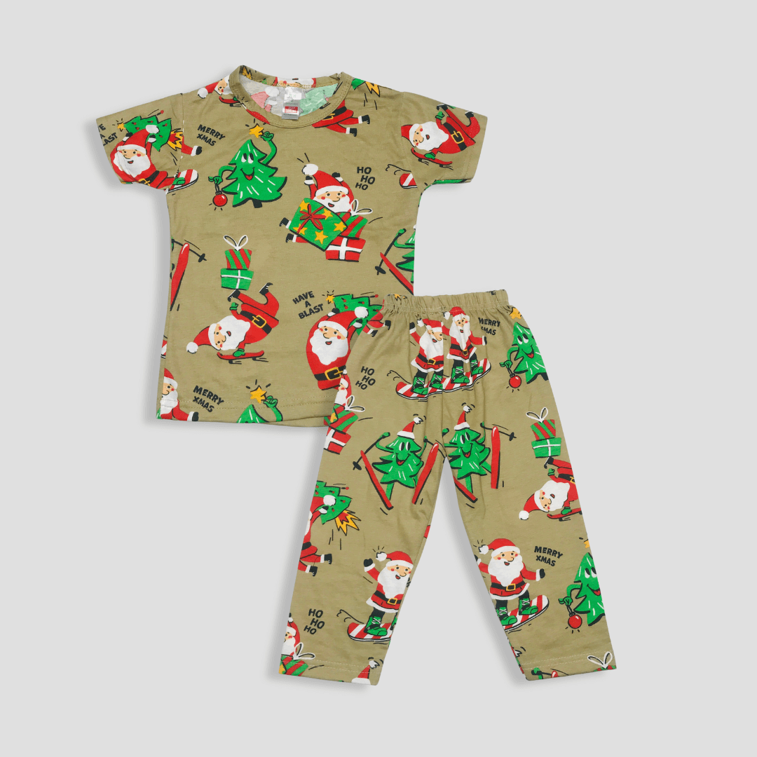 Santa Tree Cartoon Set