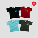 Button T-Shirt Combo Pack Of 4 (6-9 Months)