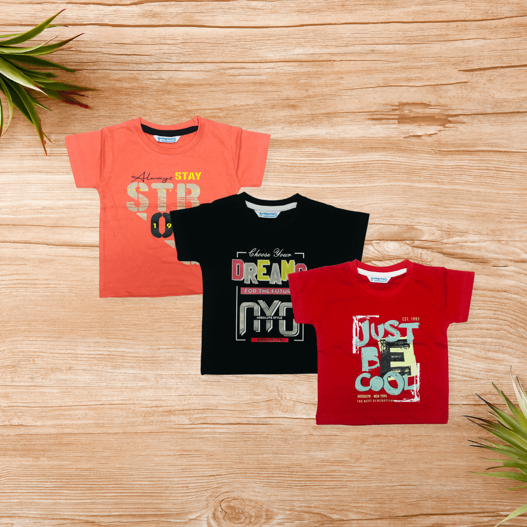 Kids T-Shirt Combo Pack Of 3 (6-9 Months)