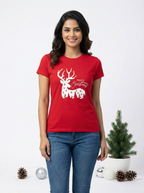 Christmas Cheer Red Ladies T-Shirt