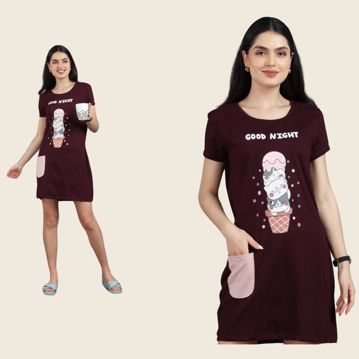 Ladies Long Top (Cotton)