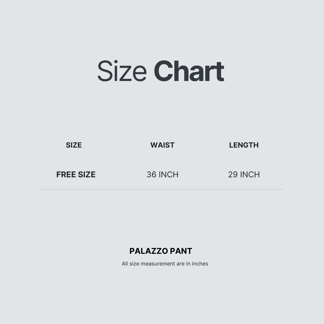 Free Size 3/4th Palazzo