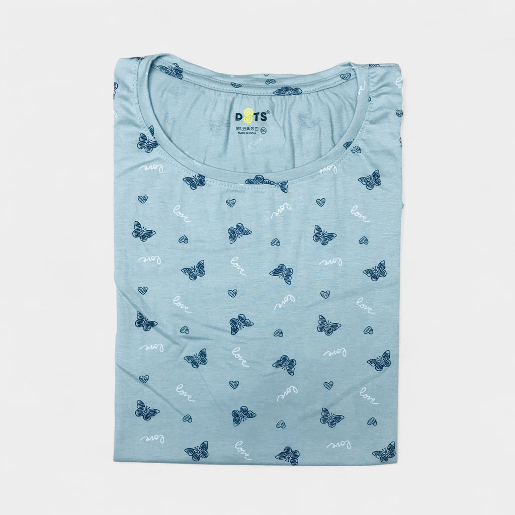 Blue Belle Wings Ladies Tshirt