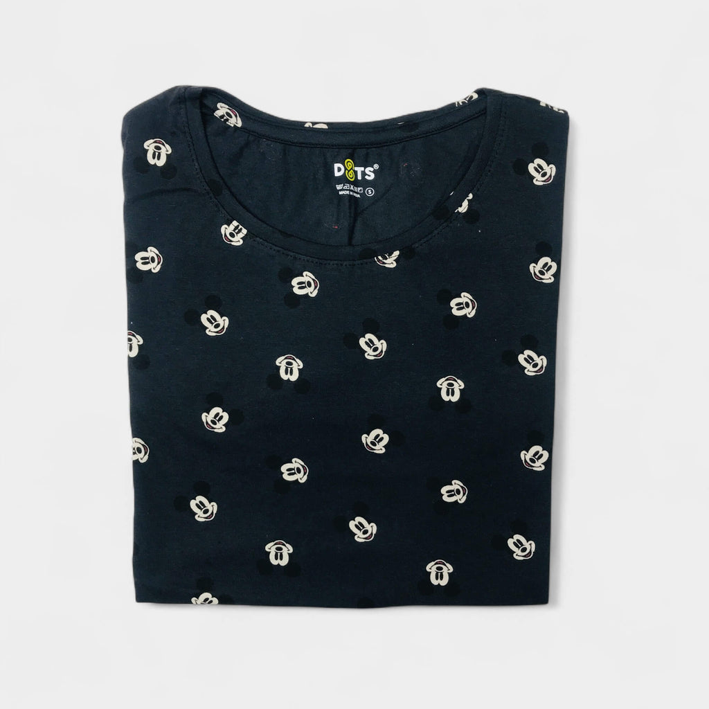 Black mickey Ladies Tshirt