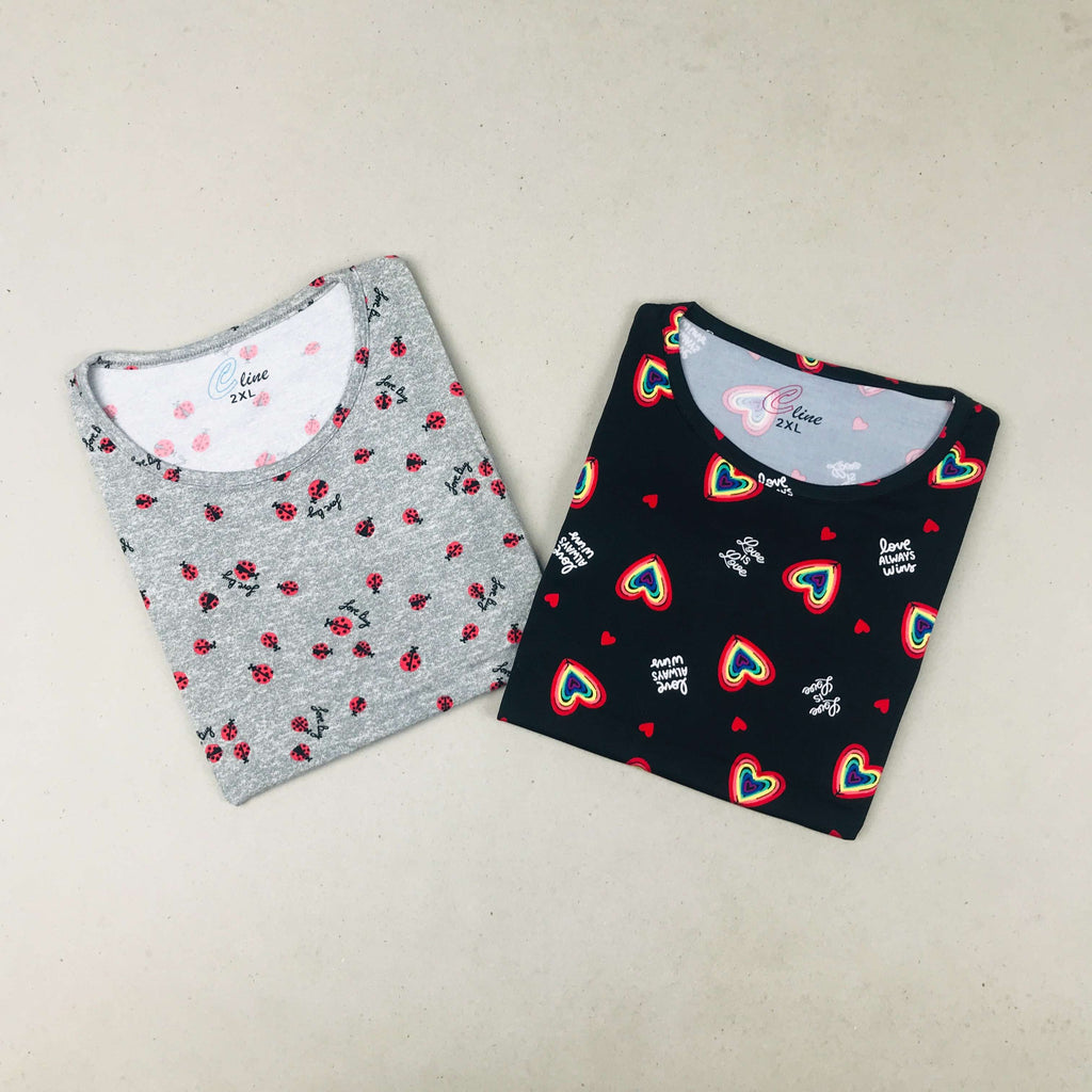 C-Line Ladies Tshirt Combo Pack Of 2 (36 Inch)
