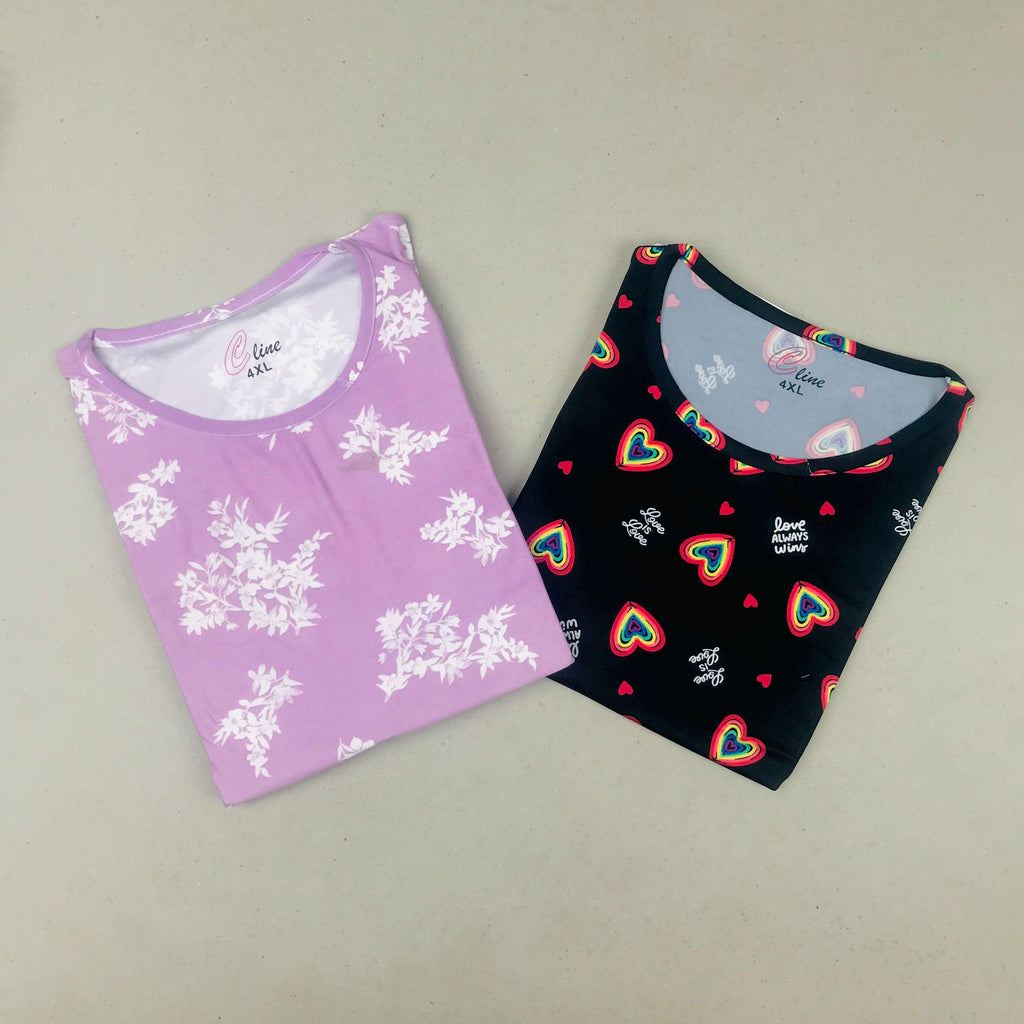 C-Line Ladies Tshirt Combo Pack Of 2 (40 Inch)