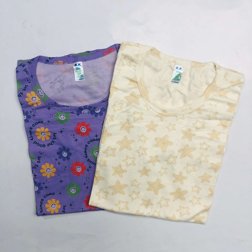 RK Ladies Tshirt Combo Pack Of 2 (36 Inch)