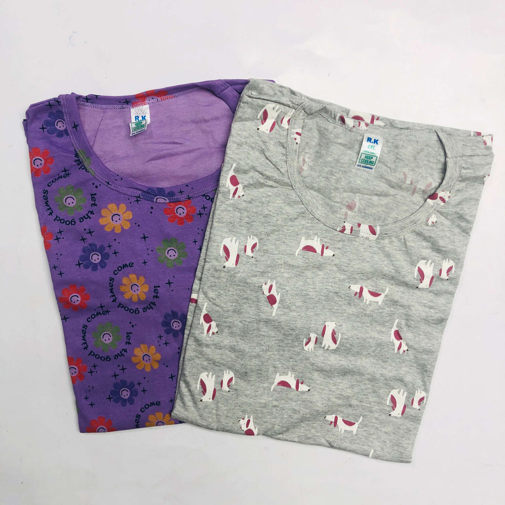 RK Ladies Tshirt Combo Pack Of 2 (42 Inch)