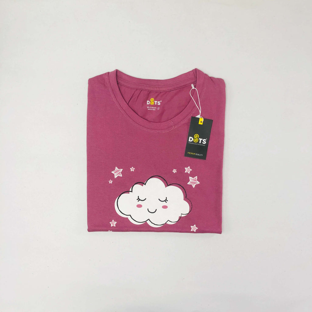 Women’s Solid T-Shirt-Dots