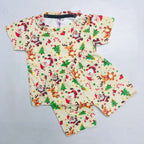 Cute Santa Print Kids Christmas Nikker Set