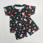 Cute Santa Print Kids Christmas Nikker Set