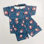 Cute Santa Print Kids Christmas Nikker Set