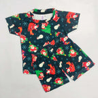 Cute Santa Print Kids Christmas Nikker Set