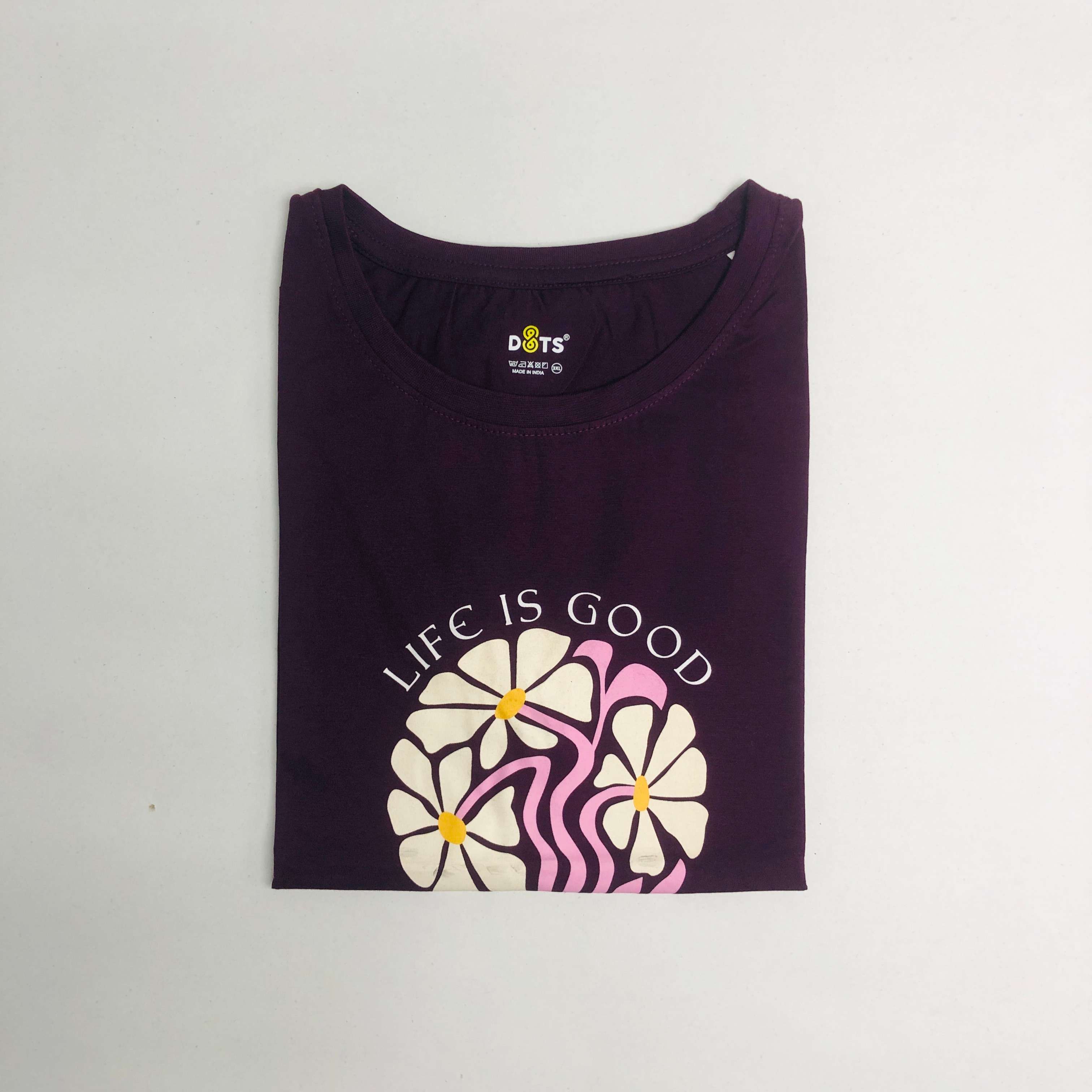 Women’s Solid T-Shirt-Dots