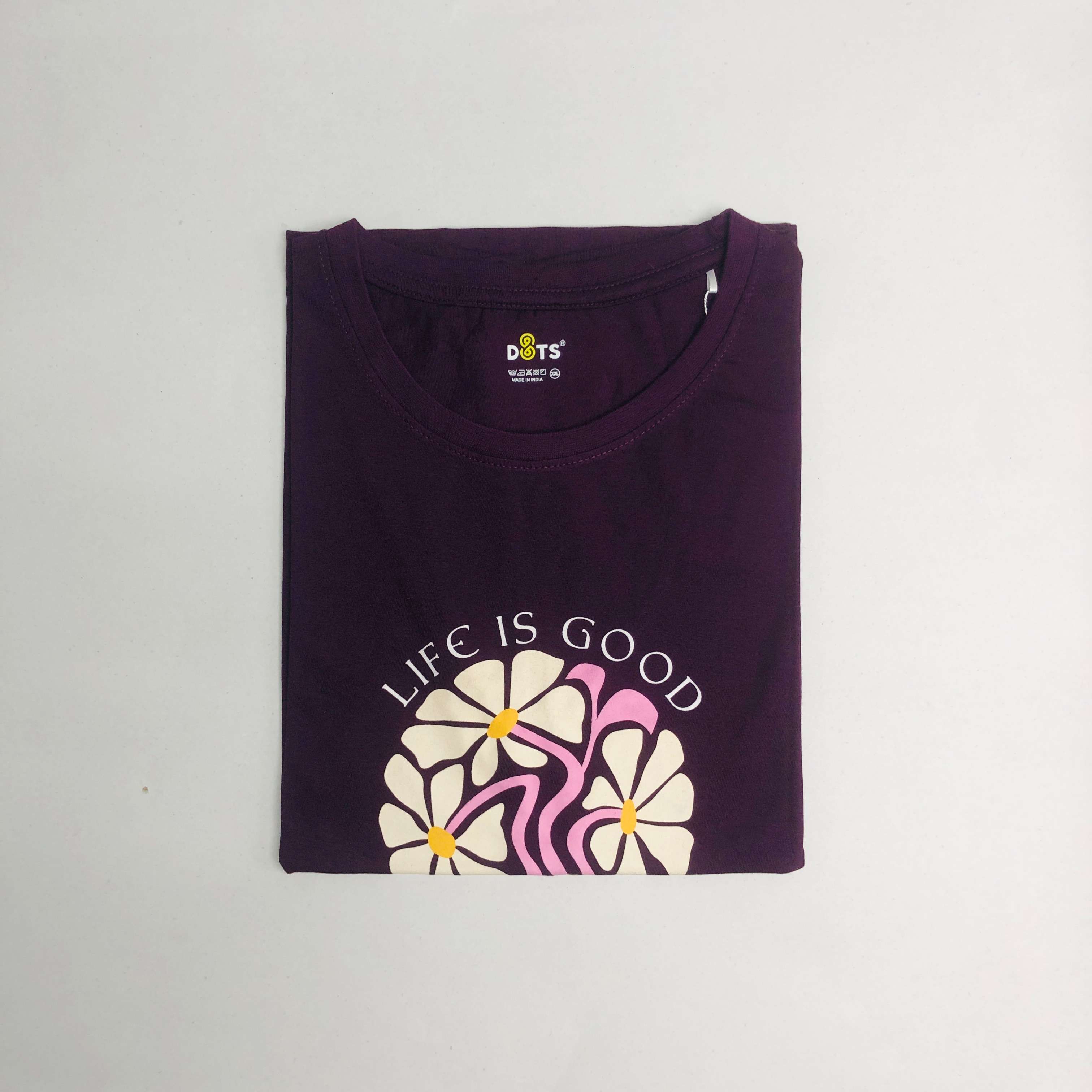 Women’s Solid T-Shirt-Dots