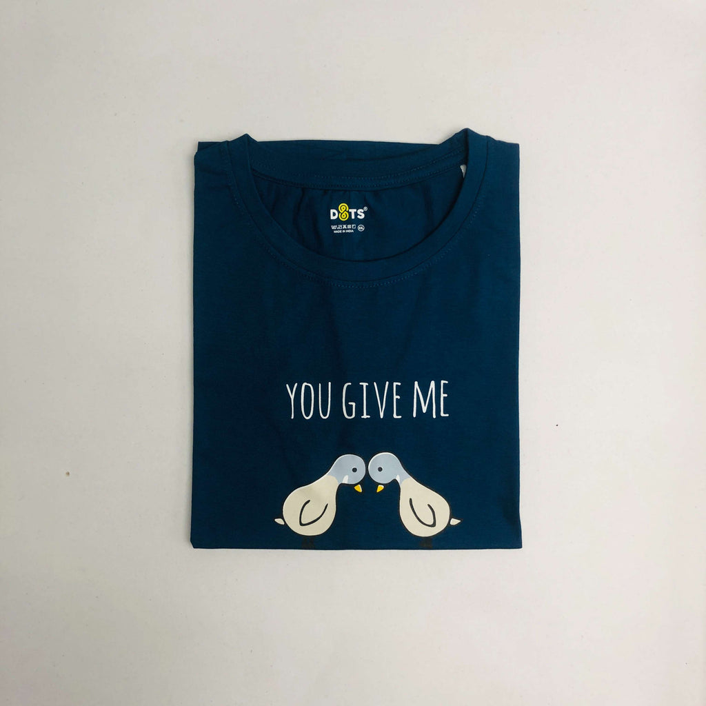 Women’s Solid T-Shirt-Dots