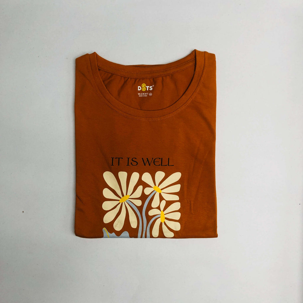Women’s Solid T-Shirt-Dots