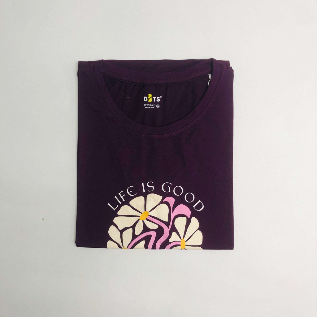 Women’s Solid T-Shirt-Dots