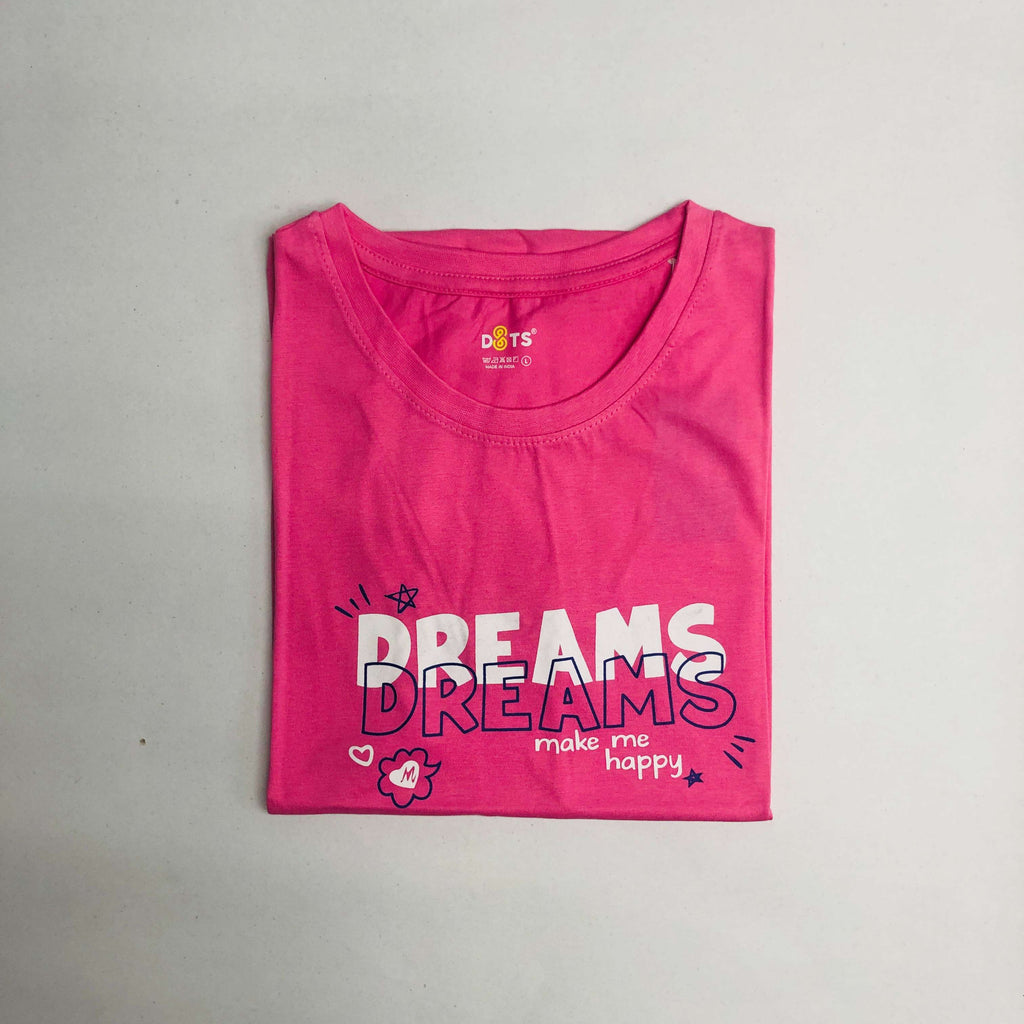 Women’s Solid T-Shirt-Dots