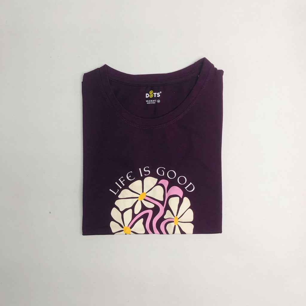 Women’s Solid T-Shirt-Dots