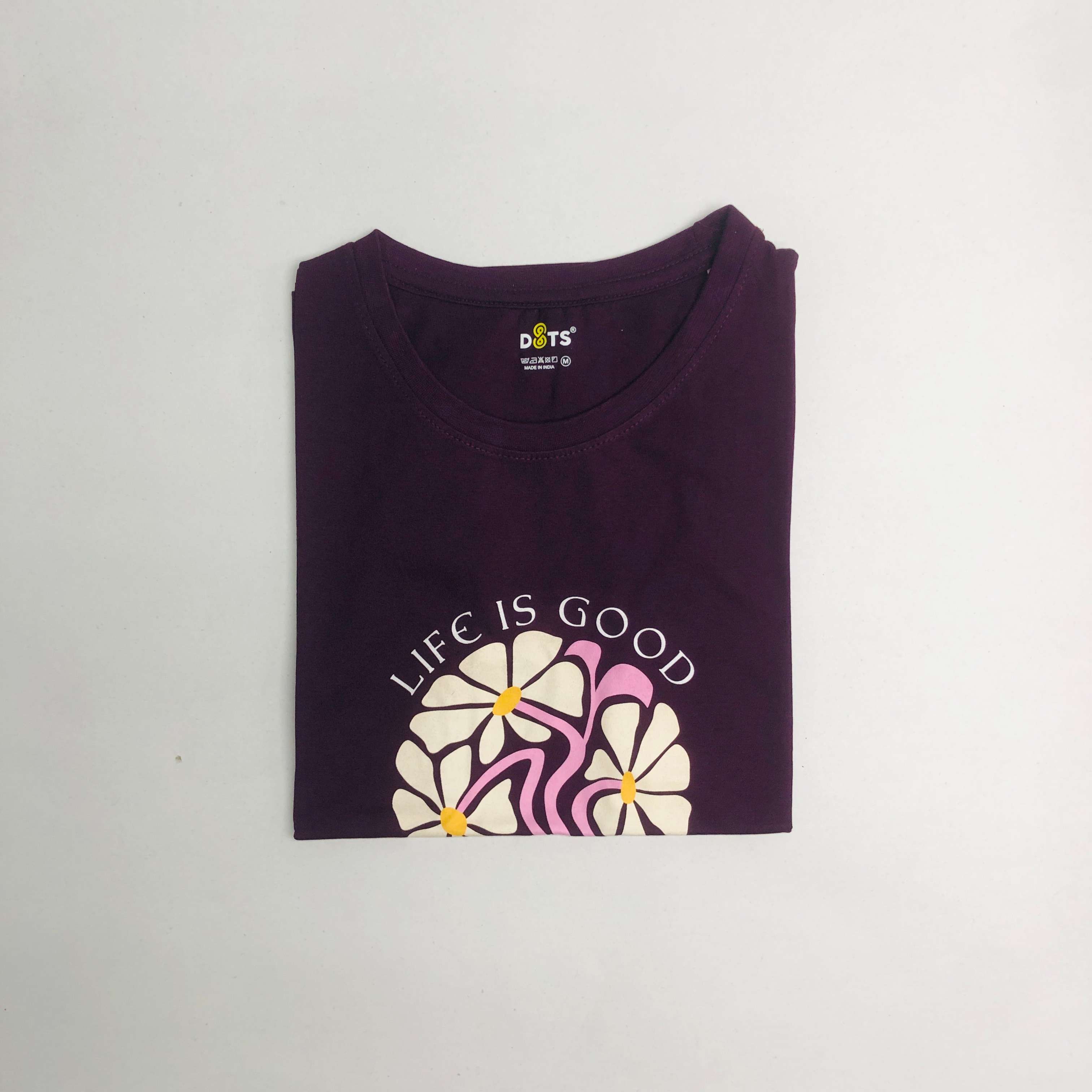 Women’s Solid T-Shirt-Dots