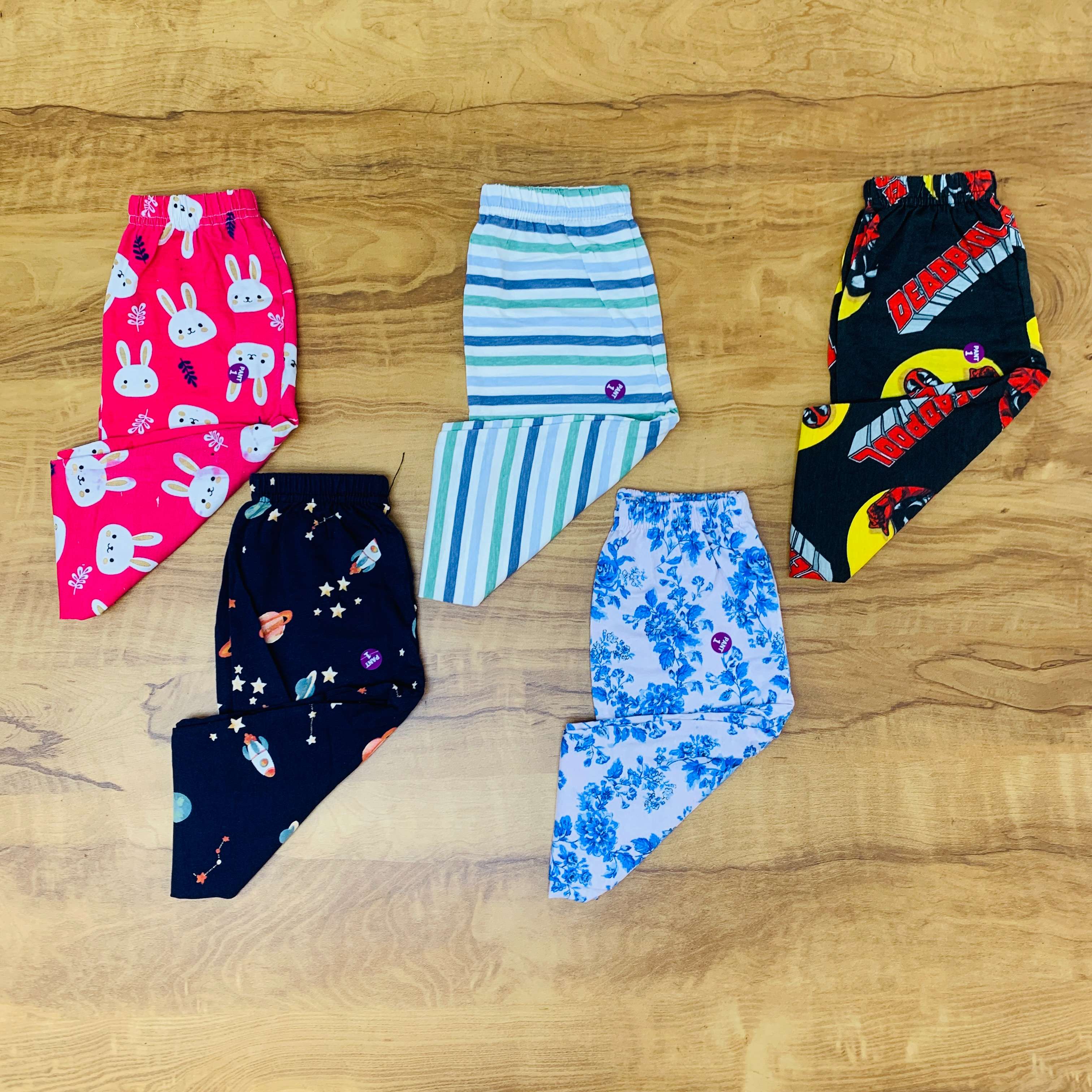 Unisex Kids Pants Pack of 5