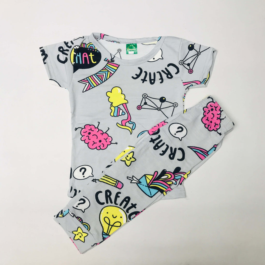 Cartoon Cuddles printed Pant Set