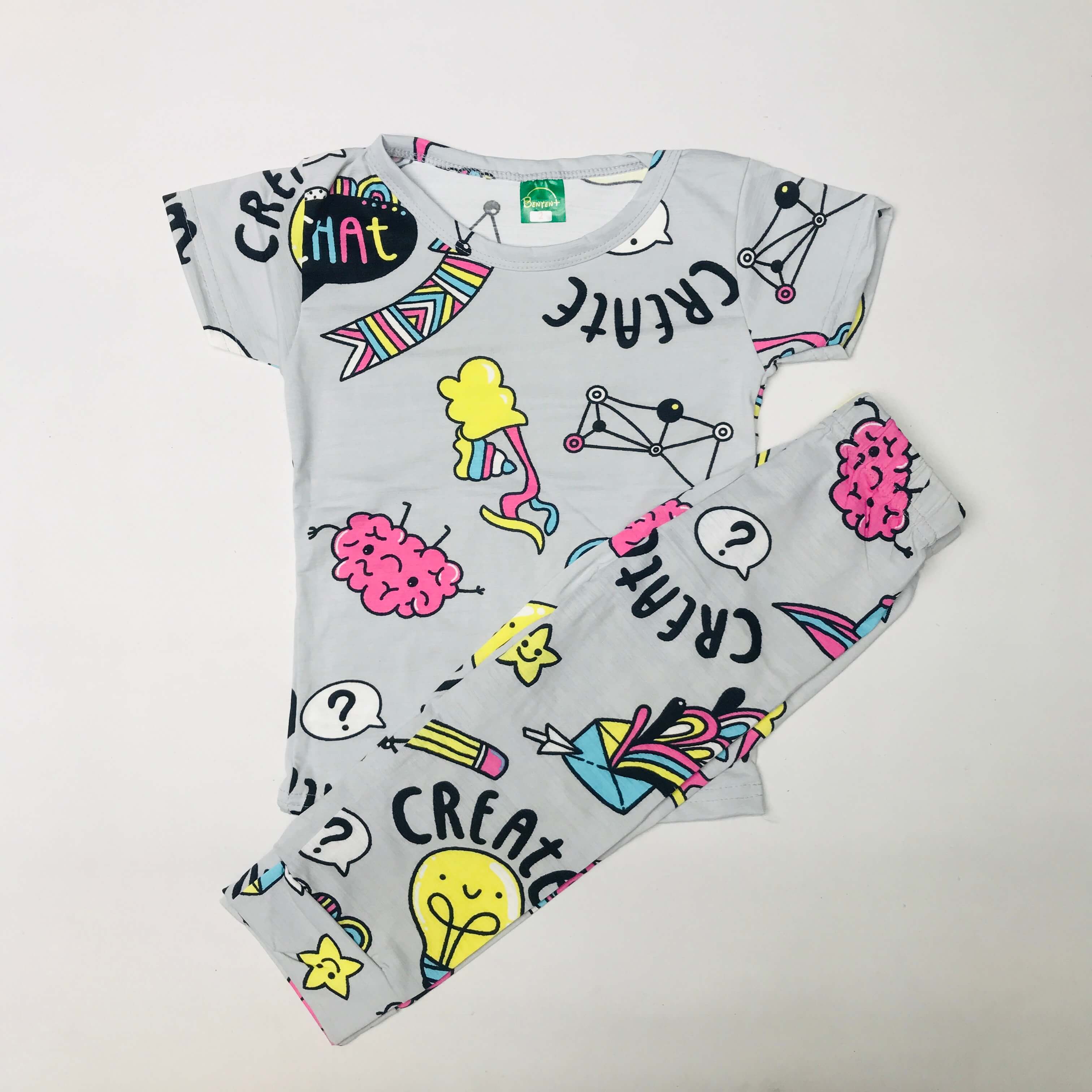 Cartoon Cuddles printed Pant Set