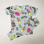 Cartoon Cuddles printed Pant Set