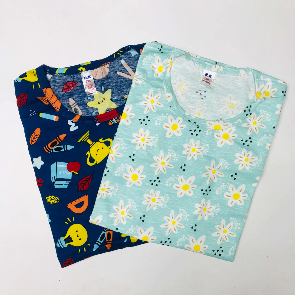 RK Ladies Tshirt Combo Pack Of 2 (38 Inch)