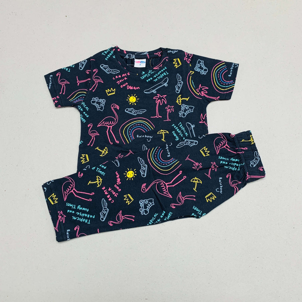 Pink Blue Printed Set