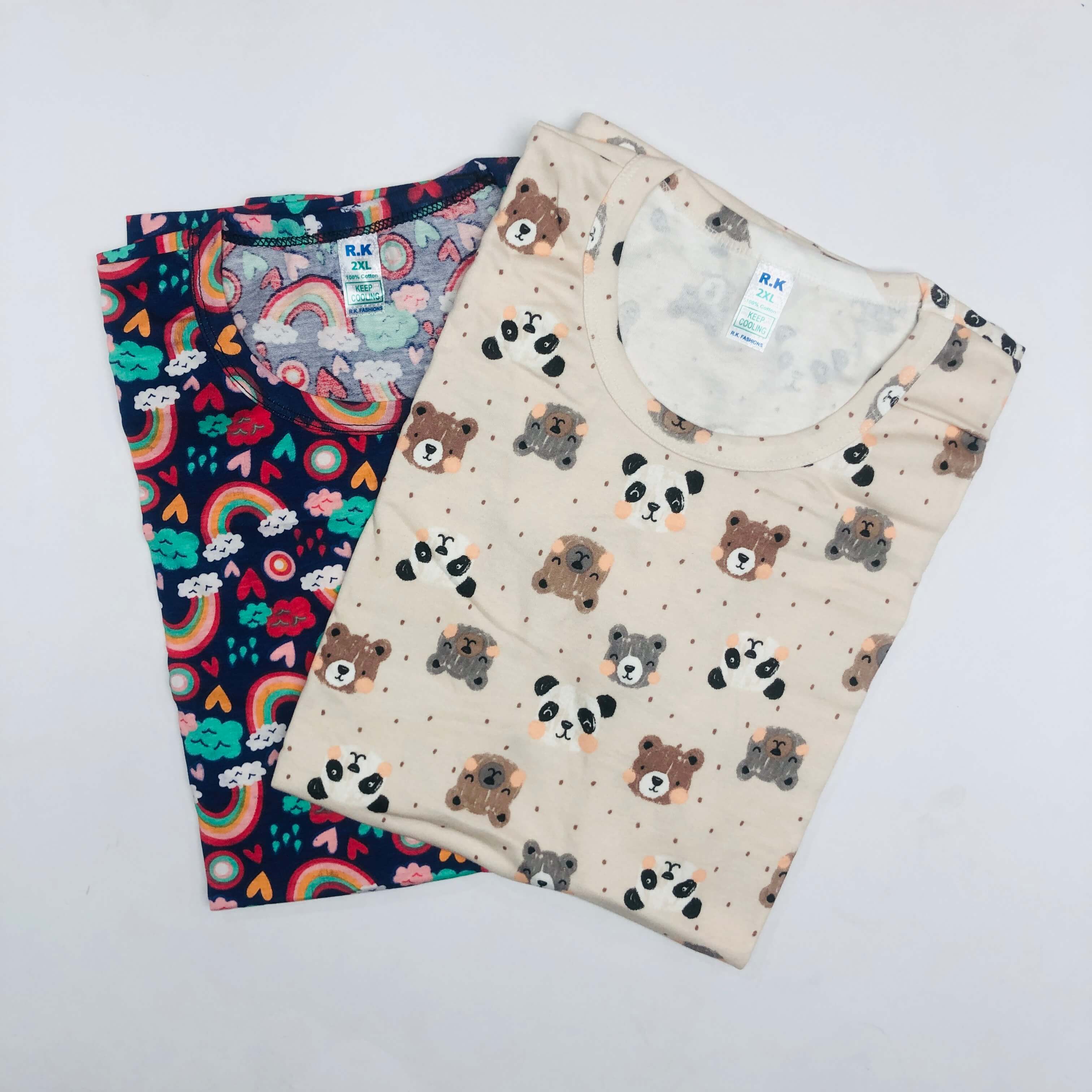 RK Ladies Tshirt Combo Pack Of 2 (36 Inch)