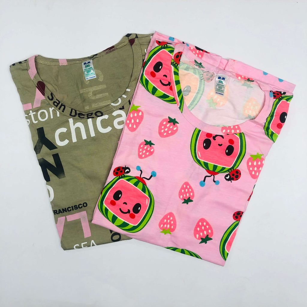 RK Ladies Tshirt Combo Pack Of 2 (40 Inch)