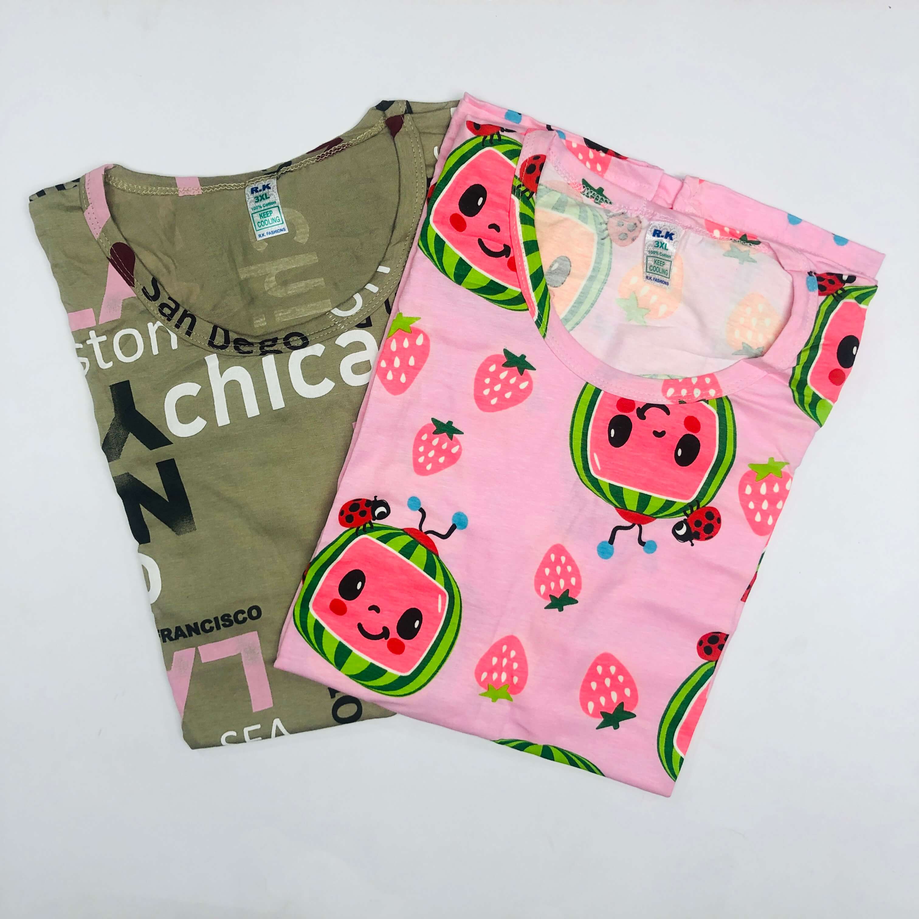 RK Ladies Tshirt Combo Pack Of 2 (40 Inch)