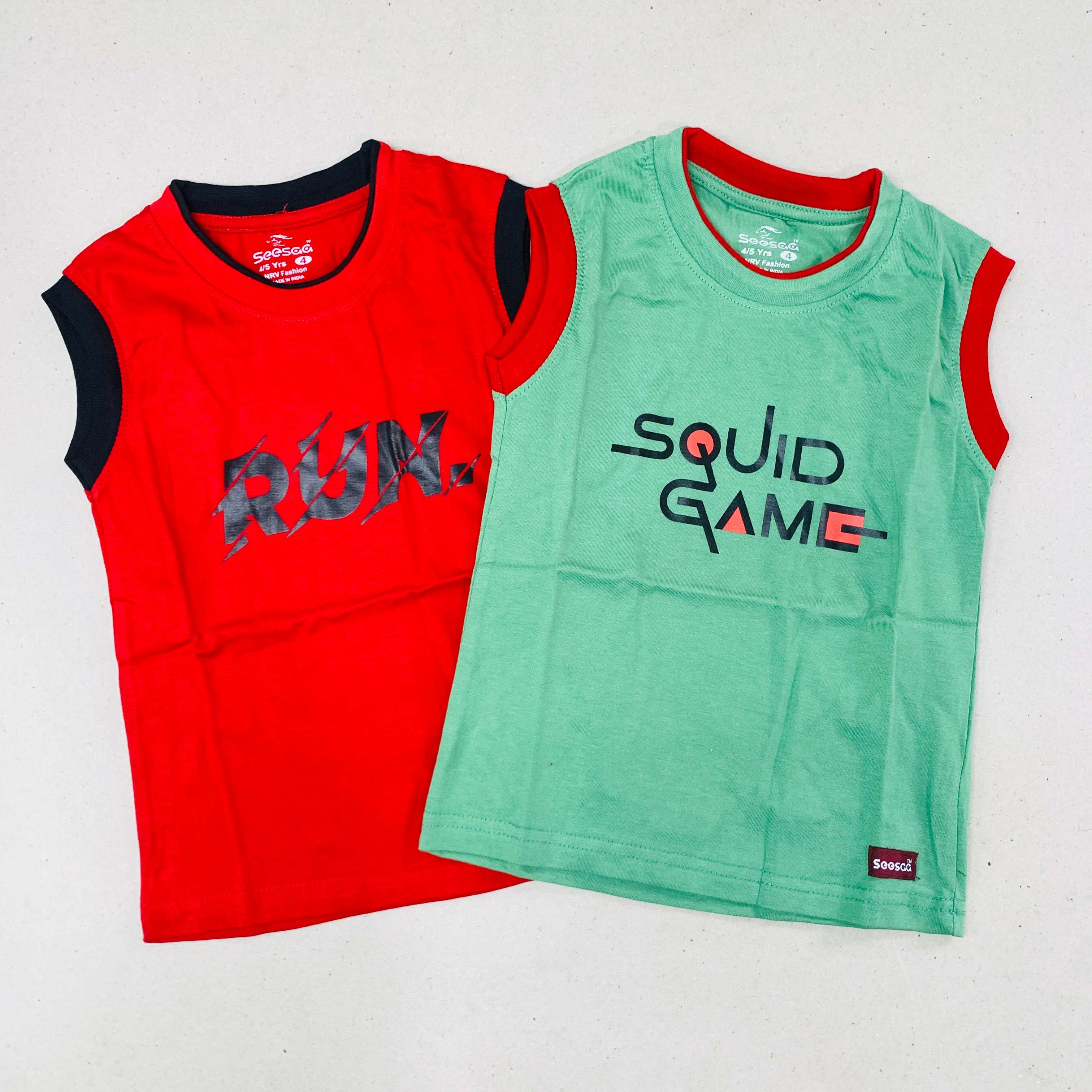 Seesaa sleeveless T-Shirt Combo Pack Of 2