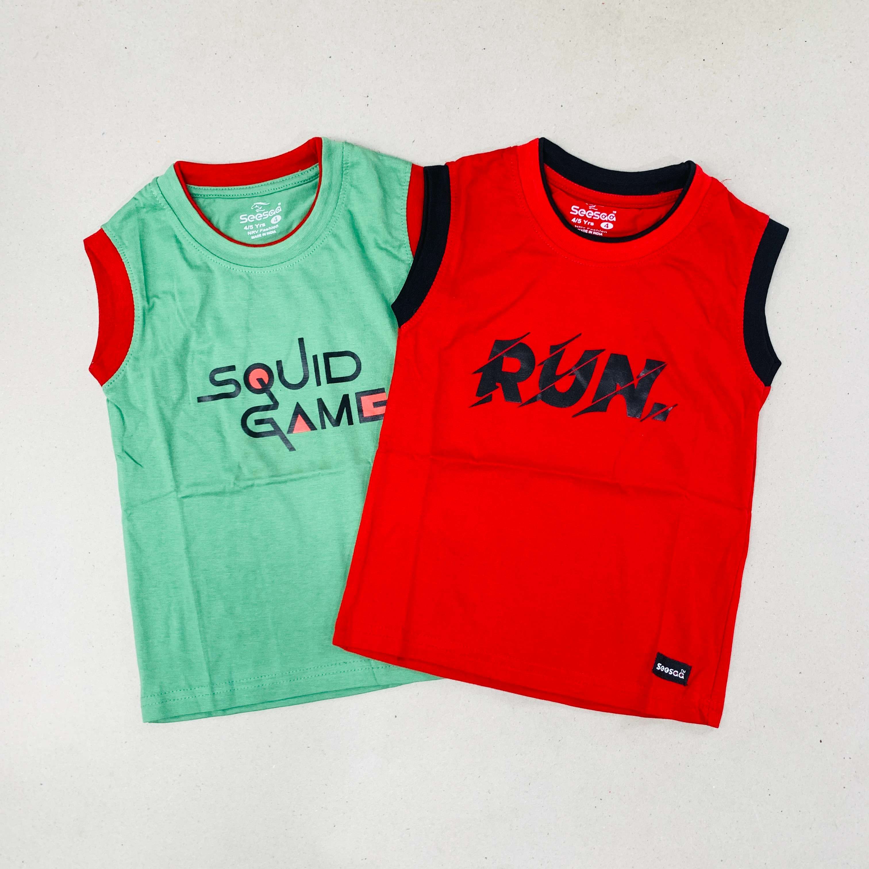 Seesaa sleeveless T-Shirt Combo Pack Of 2