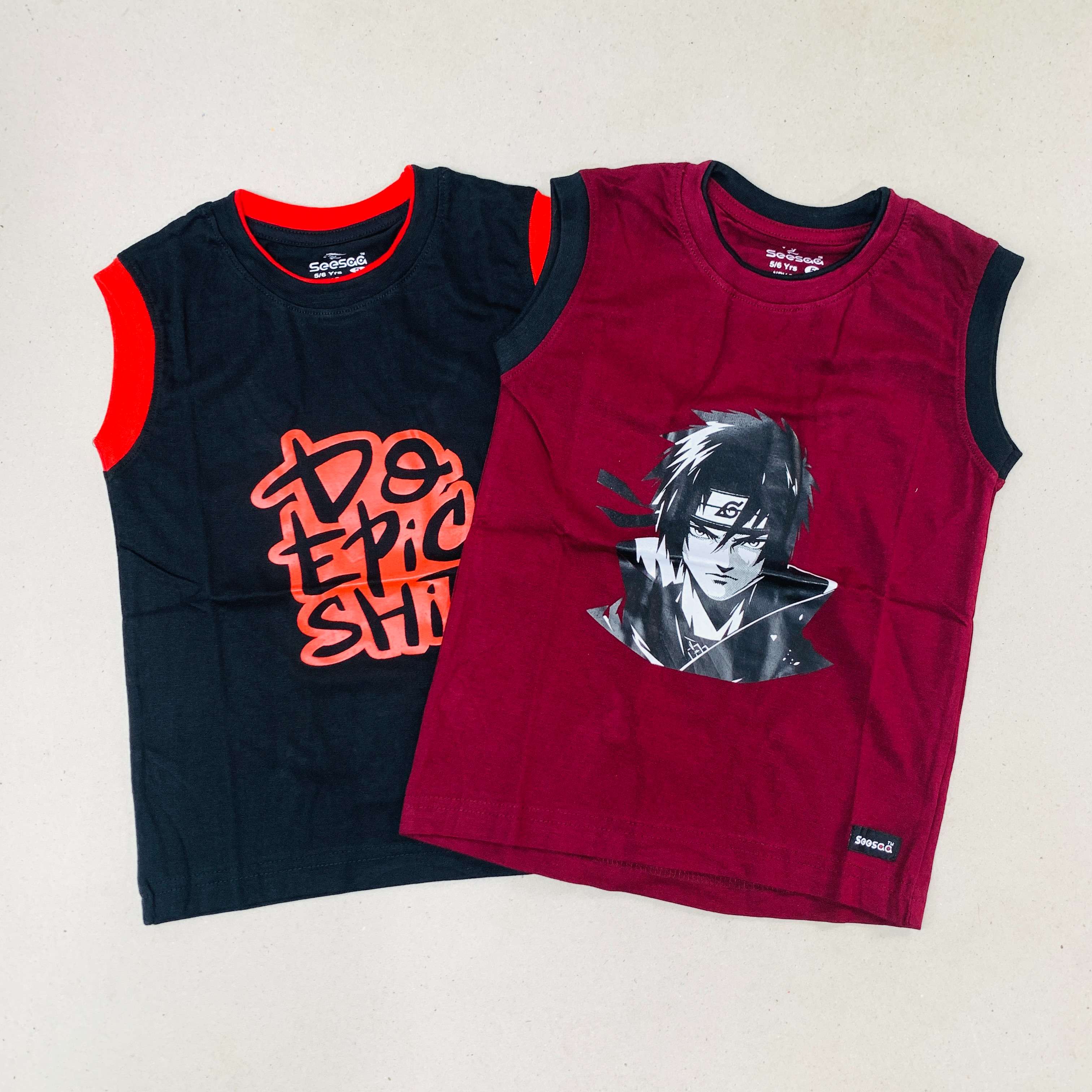 Seesaa sleeveless T-Shirt Combo Pack Of 2