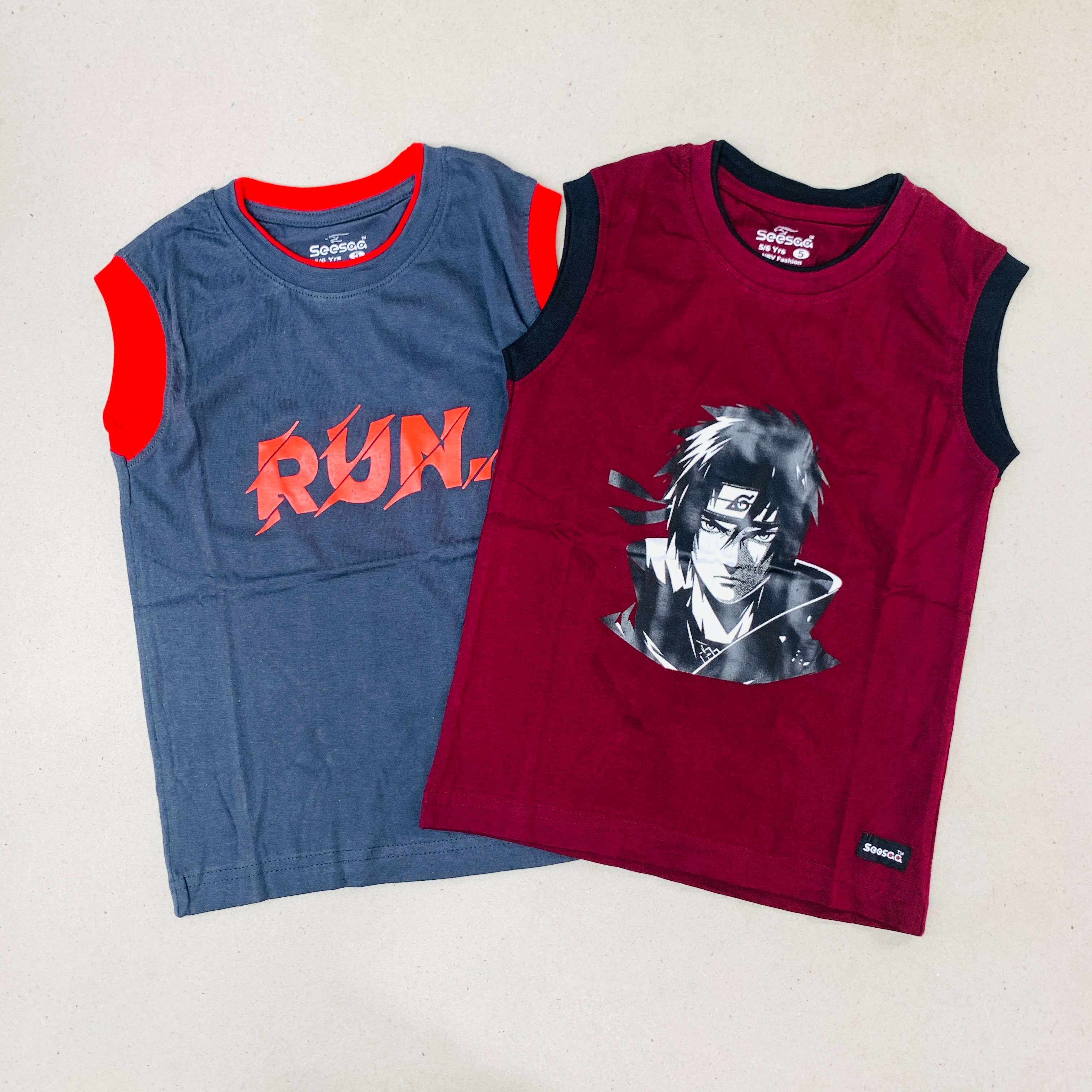 Seesaa sleeveless T-Shirt Combo Pack Of 2