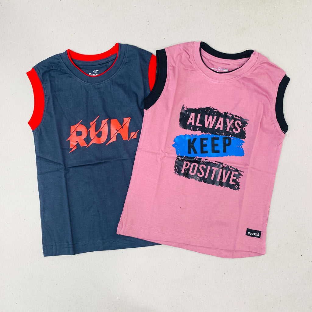 Seesaa sleeveless T-Shirt Combo Pack Of 2