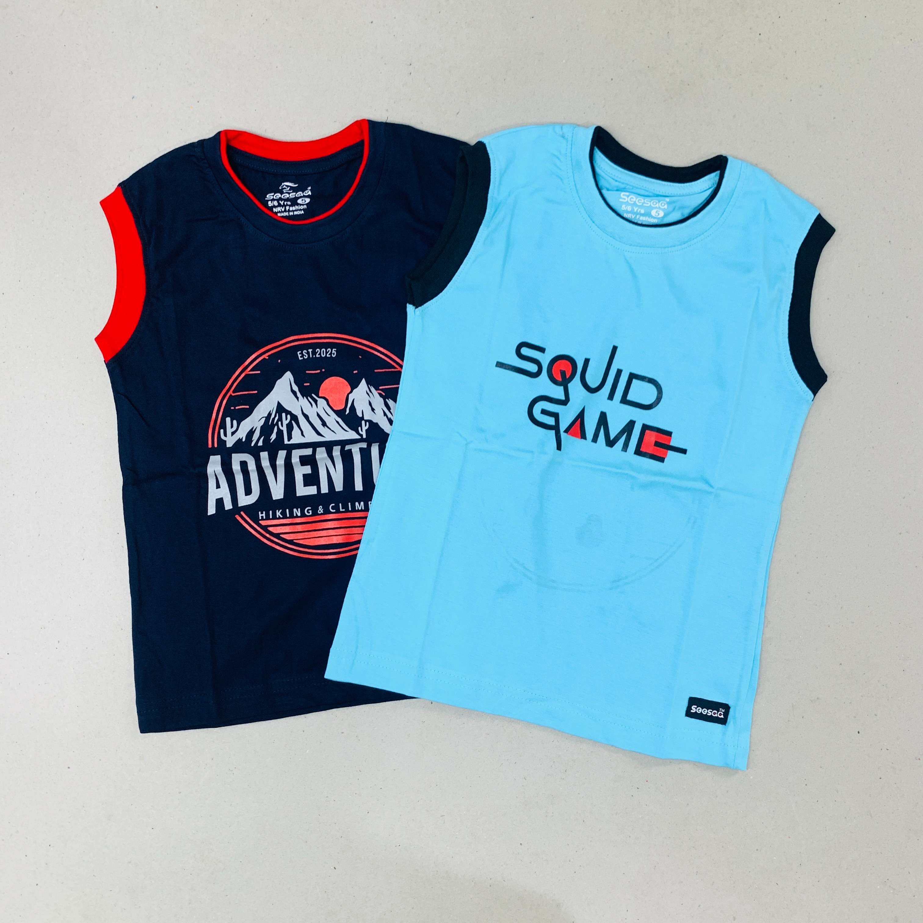 Seesaa sleeveless T-Shirt Combo Pack Of 2