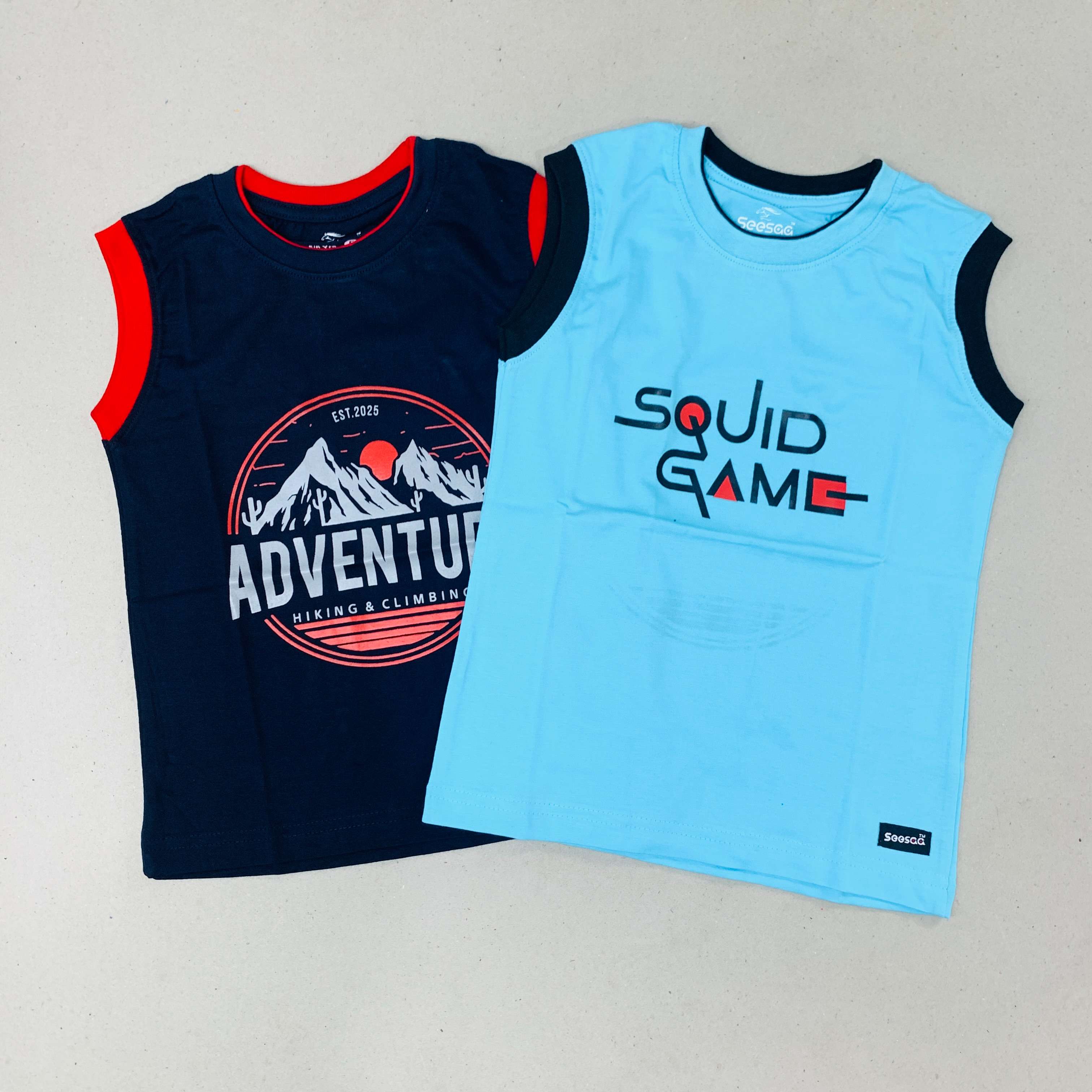 Seesaa sleeveless T-Shirt Combo Pack Of 2