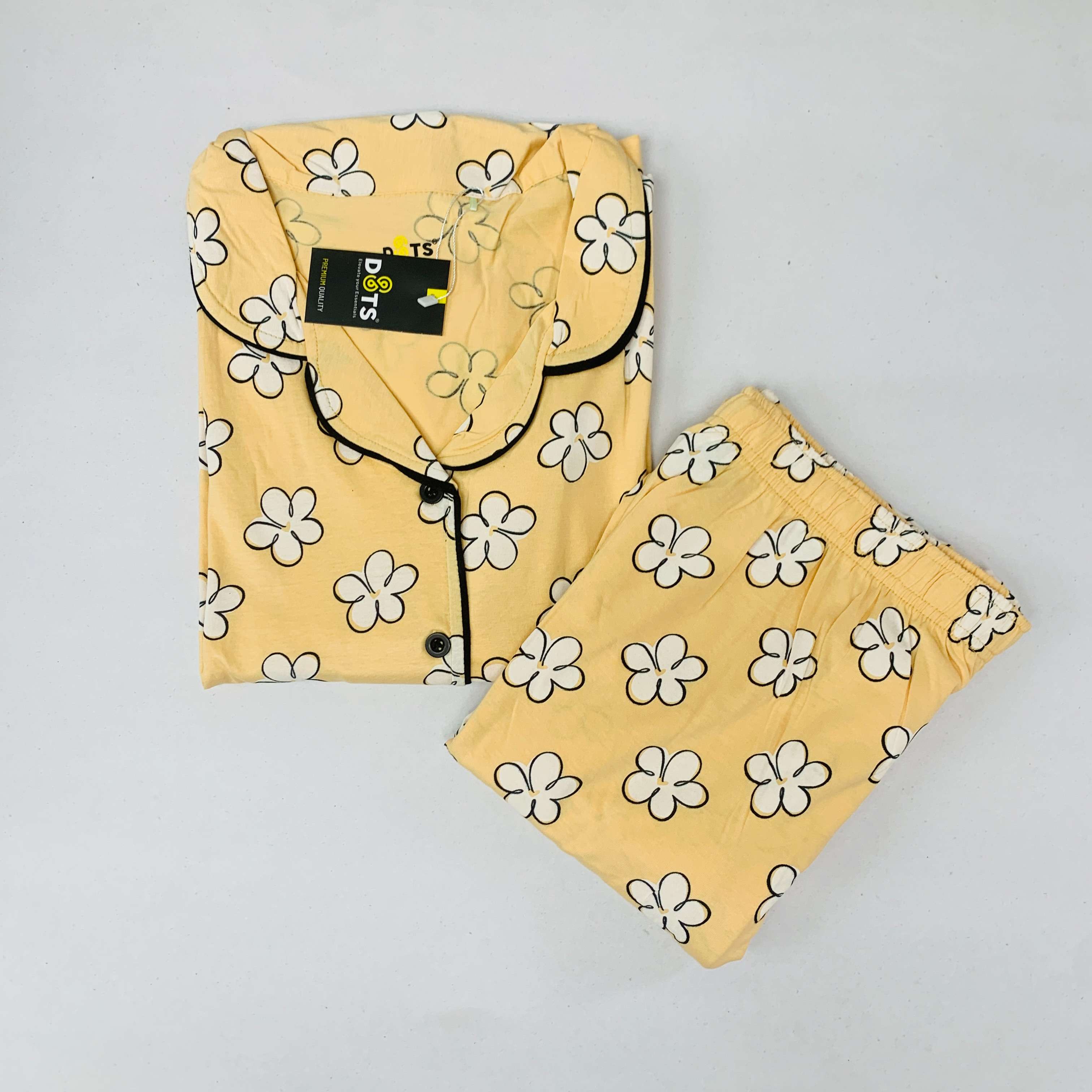 Dots Collar Pant Set with Pocket