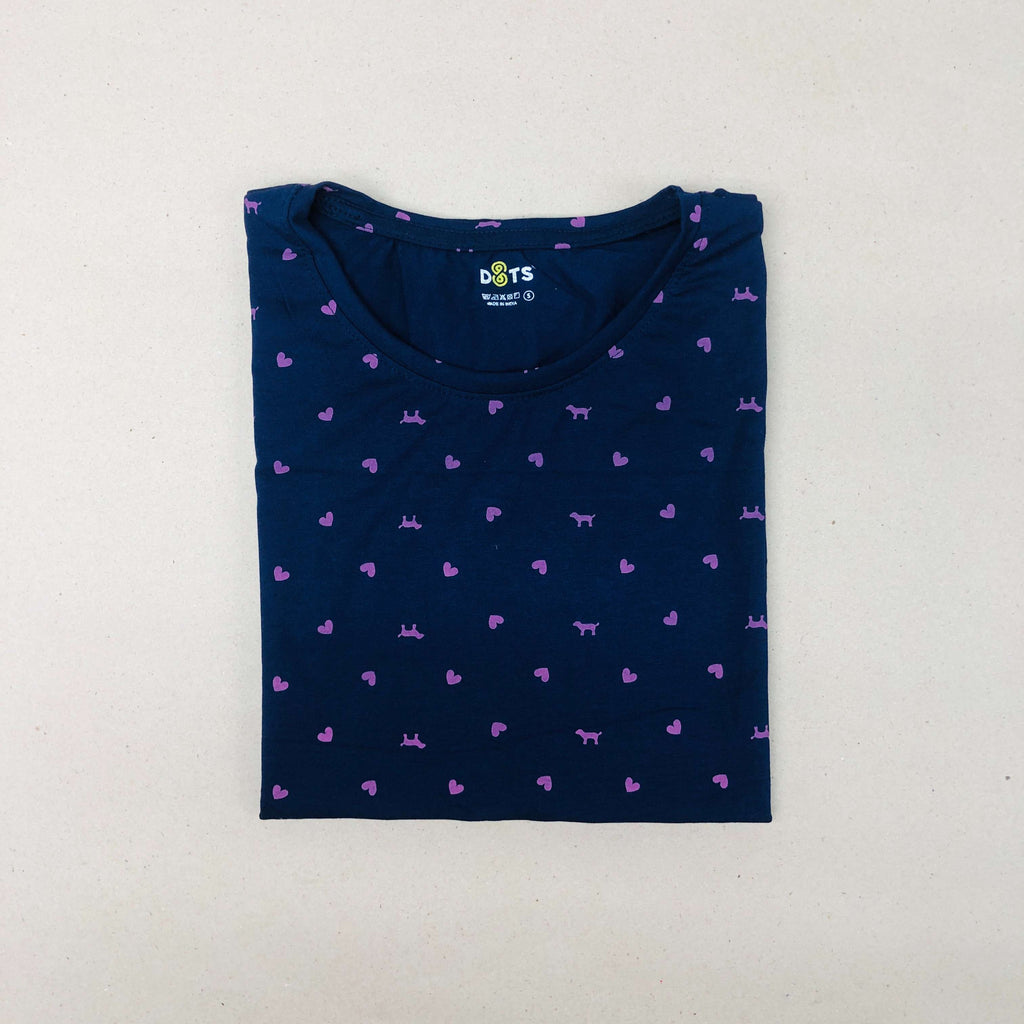 Women’s Solid T-Shirt-Dots