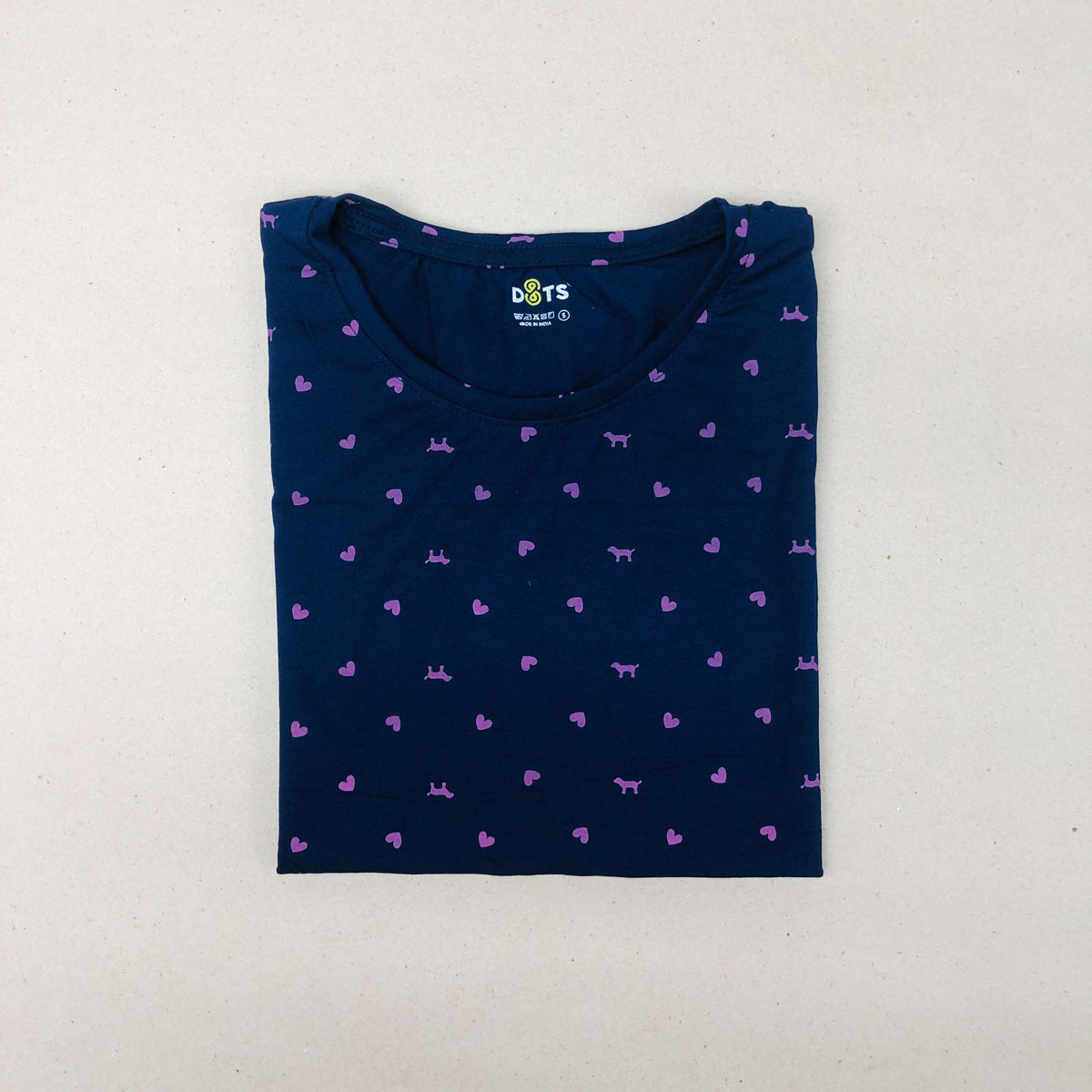 Women’s Solid T-Shirt-Dots