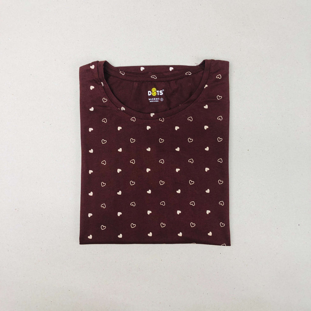 Women’s Solid T-Shirt-Dots