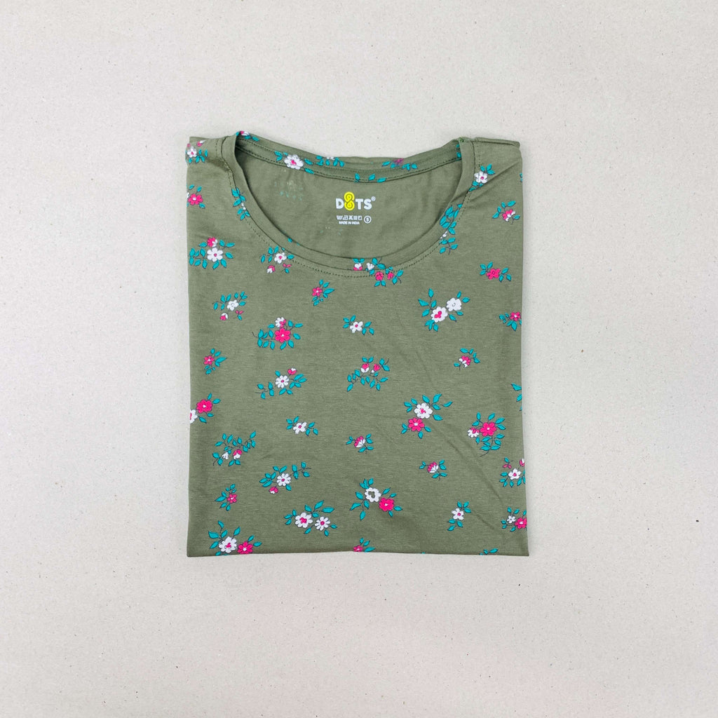 Women’s Solid T-Shirt-Dots