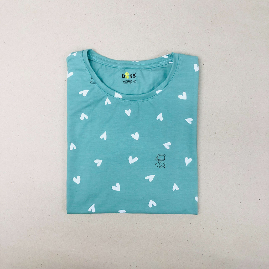 Women’s Solid T-Shirt-Dots