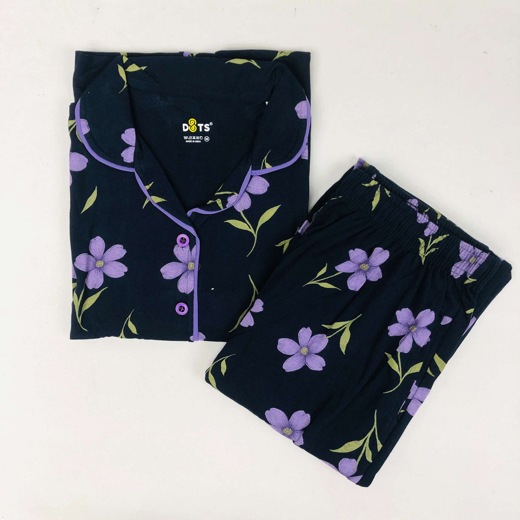 Dots Collar Pant Set with Pocket