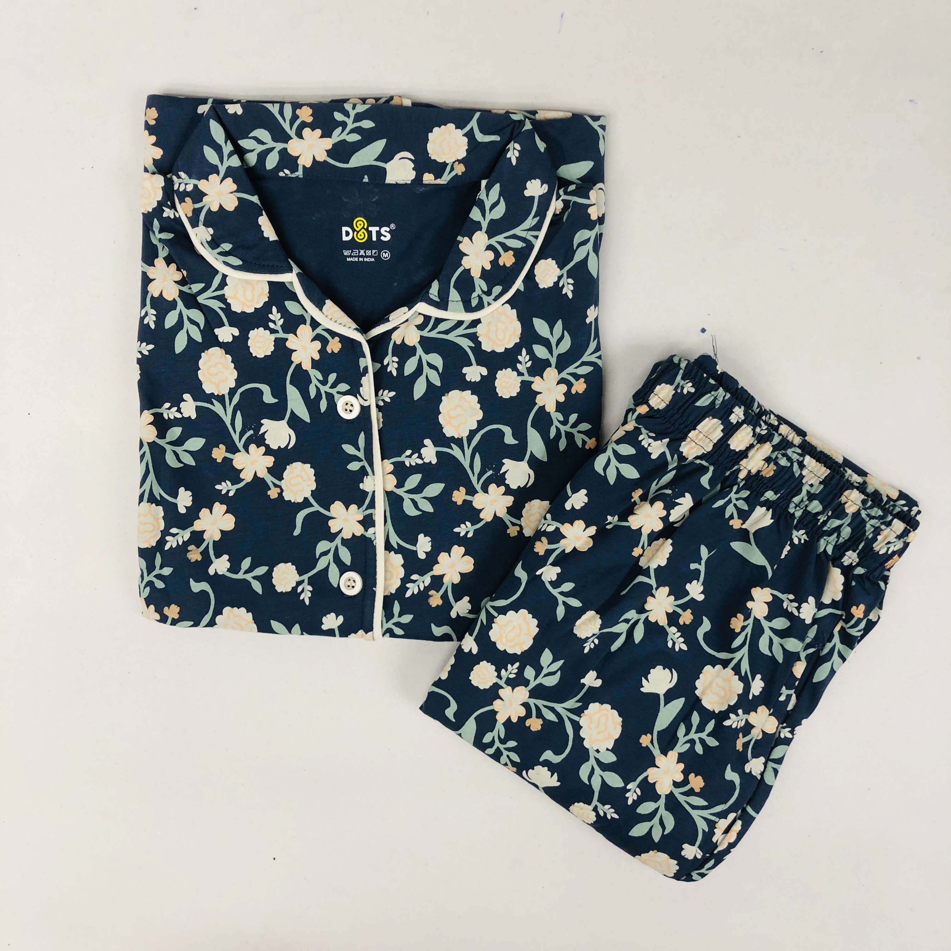 Dots Collar Pant Set with Pocket